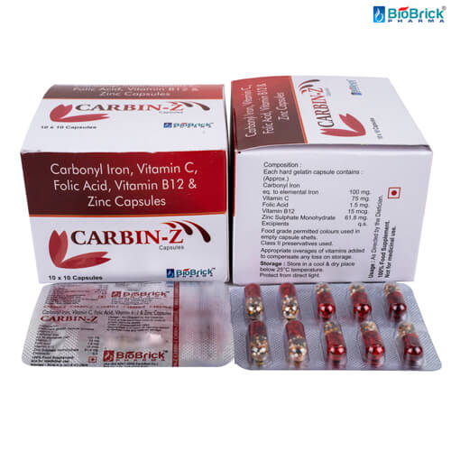 Carbonyl Iron, Vitamin C, Folic Acid, Vitamin B12 & Zinc Capsules